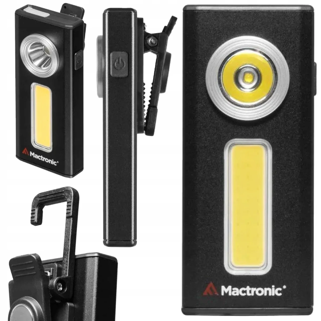 Універсальний ліхтарик Mactronic Flagger 650 (500 Lm) з ближнім і дальнім світлом, двома магнітними тримачами, кліпсою і крючком