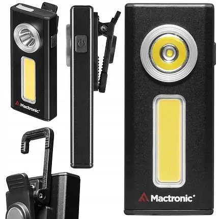 Універсальний ліхтарик Mactronic Flagger 650 (500 Lm) з ближнім і дальнім світлом, двома магнітними тримачами, кліпсою і крючком, фото 1