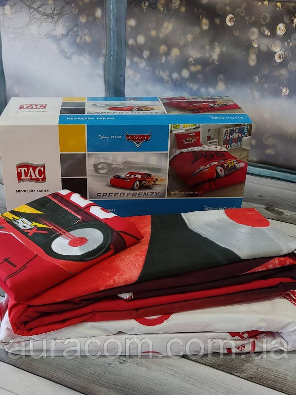 Дитяча постільна білизна, полуторний розмір, простирадло на гумці, Cars spiderenzy . TAC Туреччина.