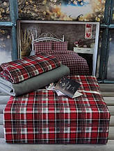 Фланель/байка, комплект постільної білизни, розмір євро, Classical red, Belizza Турція.