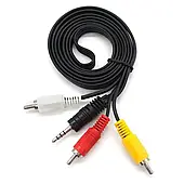 Кабель 3.5 jack-3RCA (3 тюльпани) 1.5 метра, чорний (3AV 3AV 1520)