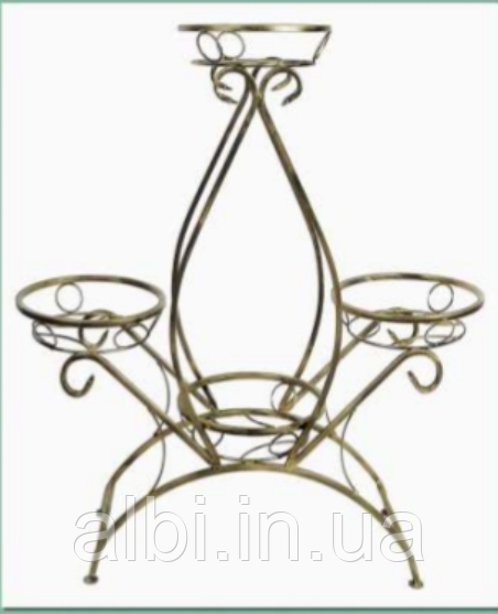 Підставка для квітів на 4 вазони Сані No1, підставка для рослин металева, підставка з металу