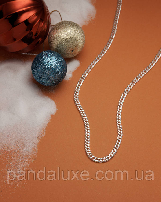 Срібний ланцюжок на шию Ромб, ширина ланцюжка 4,5 мм, фото 1