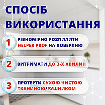 Засіб для чищення скла дзеркал моніторів 500 ml концентрат Helper Professional, фото 4