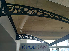 Дашок 1.5 x 1 м Style, металевий з монолітним полікарбонатом