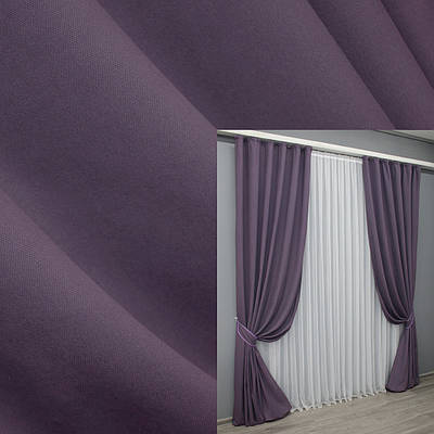 Комплект штор (2шт. 1,5х2,95м.) мікровелюр, колекція "Petek". Колір ліловий. Код 1504ш 33-0387