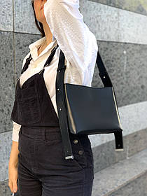 Сумка жіноча "Демі" натуральна шкіра,чорна матова