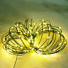 Новорічна USB-гирлянда нитка Роса на котушці 50м 500LED тепла біла 8 режимів з пультом зелений дріт, фото 6