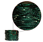 Новорічна USB-гирлянда нитка Роса на котушці 50м 500LED тепла біла 8 режимів з пультом зелений дріт, фото 4