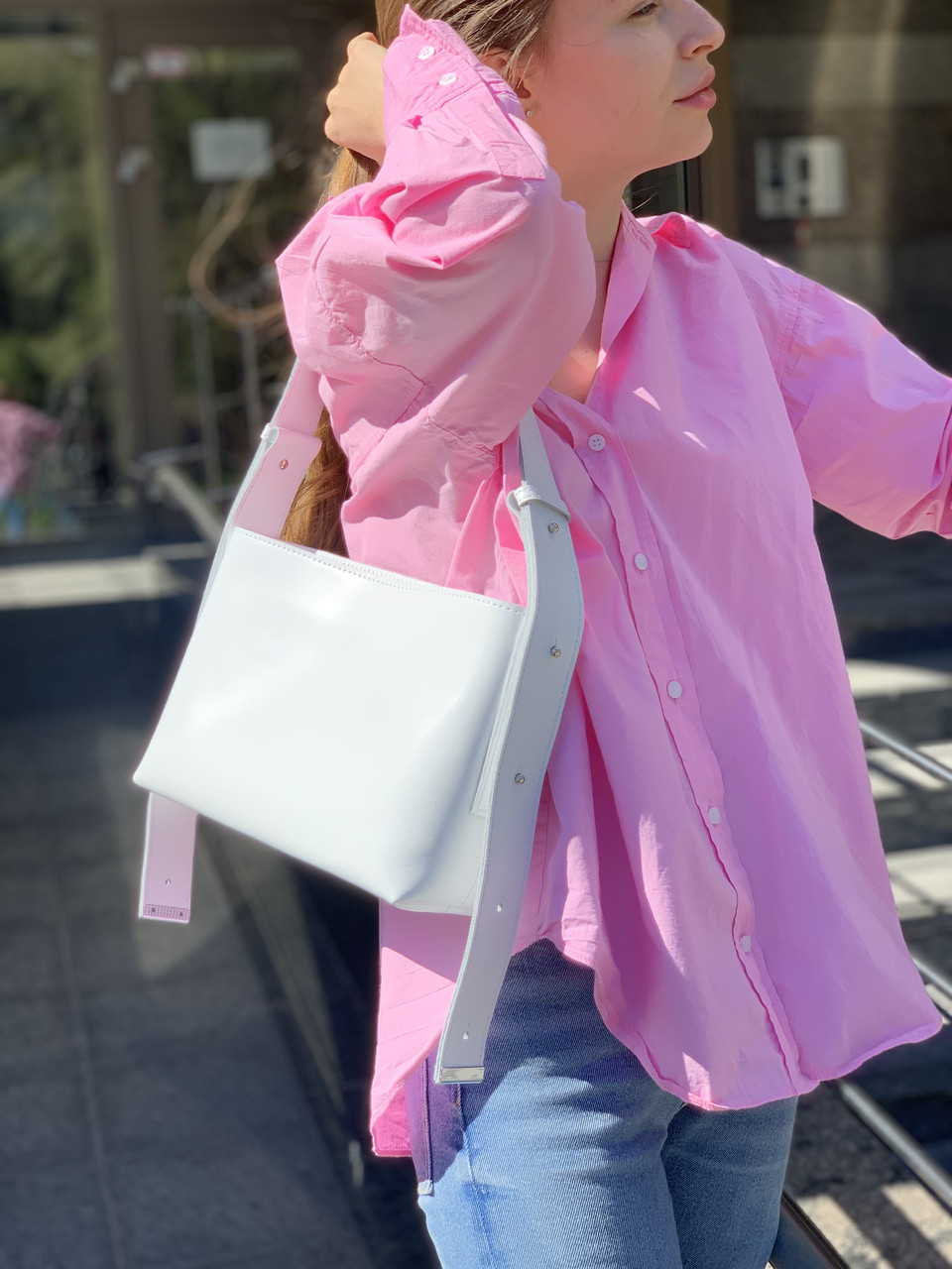 Сумка жіноча "Демі" натуральна шкіра, біла матова, фото 1