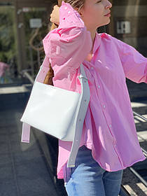 Сумка жіноча "Демі" натуральна шкіра, біла матова