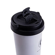 Термокружка з нержавіючої сталі Creative Cafe Style 500 мл Термос з ручкою білий, фото 3