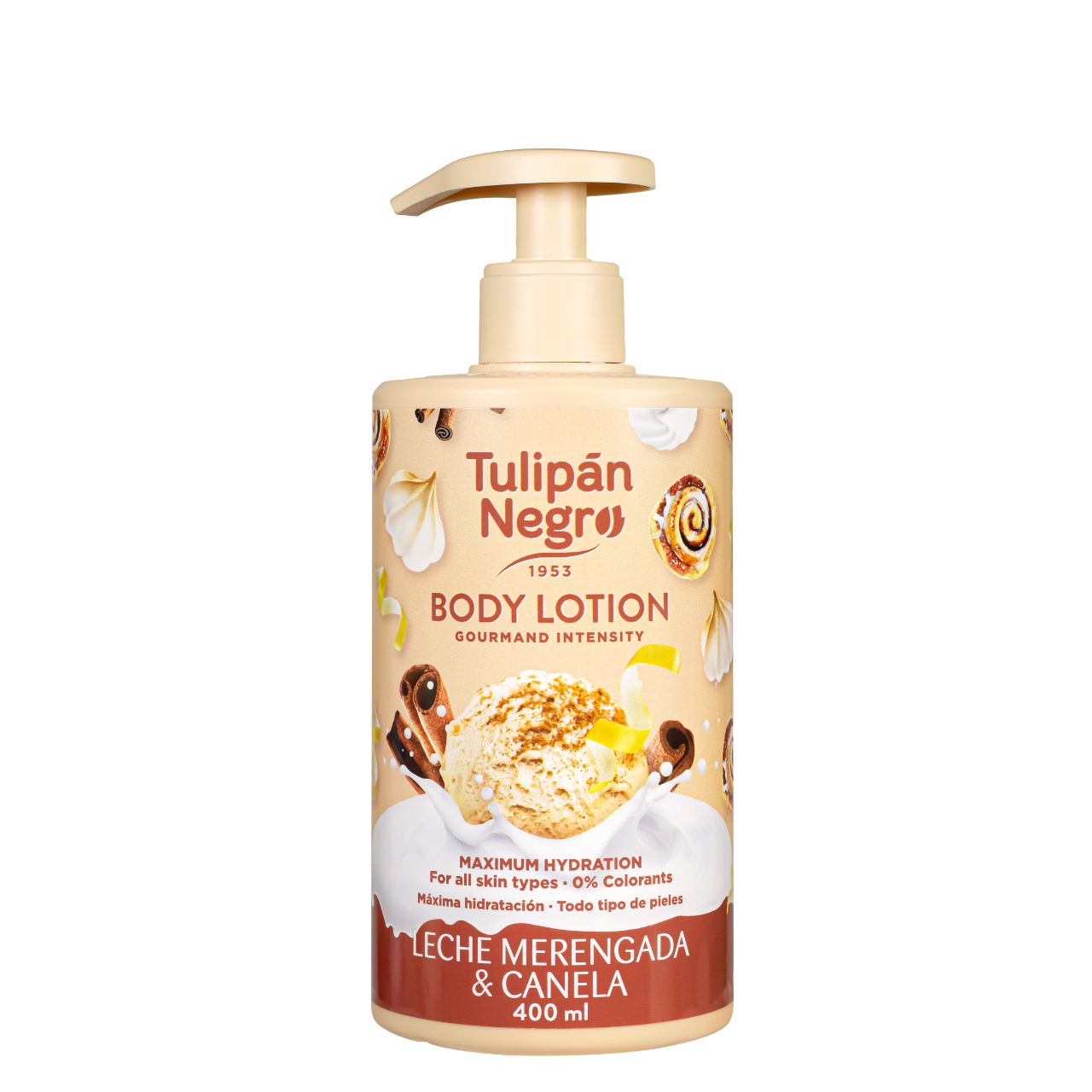 Лосьйон для тіла Tulipan Negro "Молочне безе" зволожувальний парфумований 400 мл, фото 1