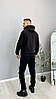 Женский черный спортивный костюм kappa теплый на флисе зимний с капюшоном повседневный костюм унисекс модный, фото 6