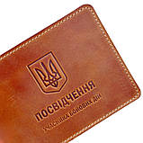 Шкіряна обкладинка для посвідчення, УБД LQ 207160 (Рудий), фото 3