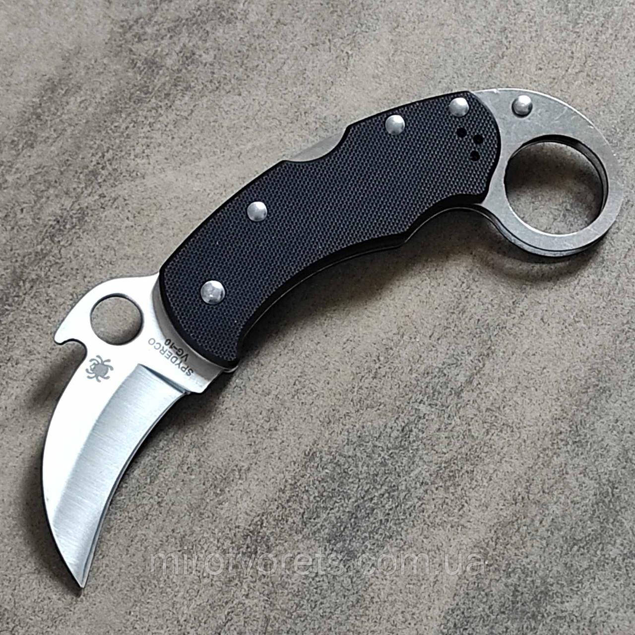 УЦІНКА. Ніж складаний керамбіт Spyderco, чорний малий, фото 1