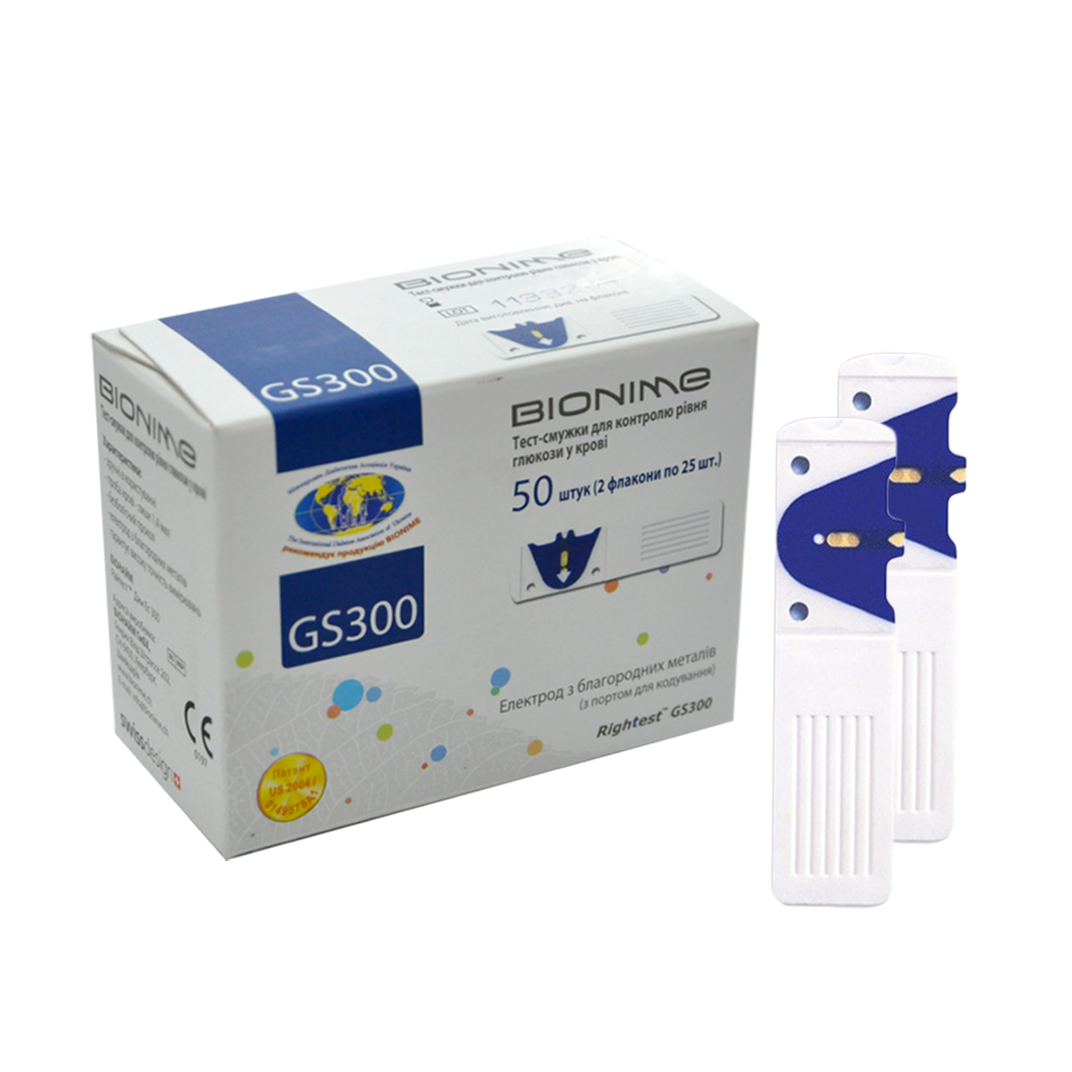 Тест-смужки Bionime GS300 100 штук