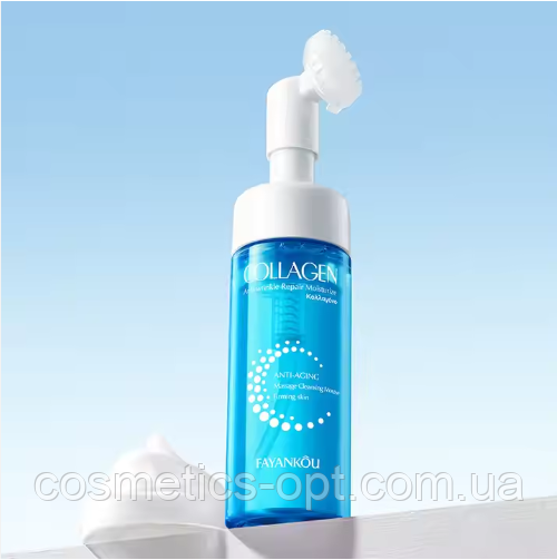Колагеновий зволожуючий мус для вмивання проти зморшок FAYANKOU Repair Moisturizing Massage Mousse, 150 мл