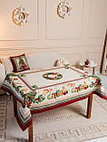 Скатертина Новорічна гобеленова 140х180 см.Premium святкова скатертина JOUETS, фото 7
