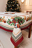 Скатертина Новорічна гобеленова 140х180 см.Premium святкова скатертина JOUETS, фото 3