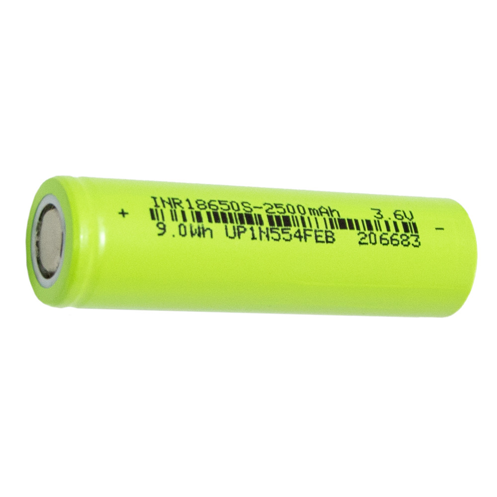 Акумулятор 18650 2500 mAh Зелений, літій іонний акумулятор ( li ion 18650), фото 1