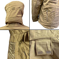 Тактична куртка Pave Hawk PLY-6 Sand Khaki L чоловіча армійська з капюшоном і кишенями на рукавах 45 шт., фото 7