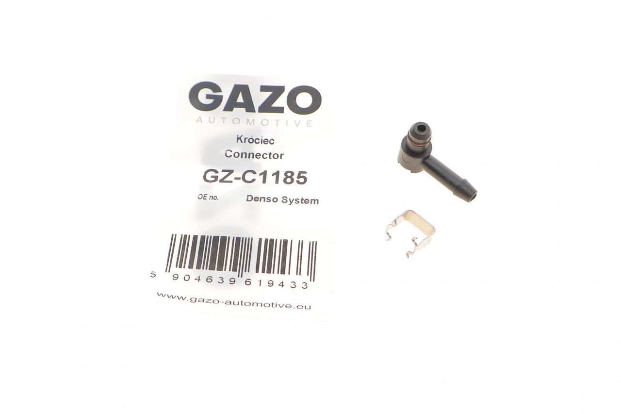 Штуцер шланга зливу Г-подібний пласт.  Denso  із захистом  GZ-C1185