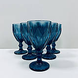 Набір скляних келихів для вина 6 шт 310 мл A-Plus 9052 Blue, фото 2