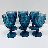 Набір скляних келихів для вина 6 шт 310 мл A-Plus 9052 Blue, фото 3