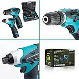 Набір з 2 шуруповертів на акумуляторах в кейсі та з насадками Platinum Tools CB1080T 18V, фото 2