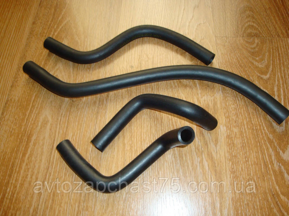 Патрубки пічки  Ваз 2108, 2109, 21099 (карбюраторний двигун) комплект 4 штуки , гума (виробник CS-20), фото 1