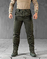 Зимові штани Олива армійська саржа утеплені флісом з манжетами на хлястиках L |neper-8903|