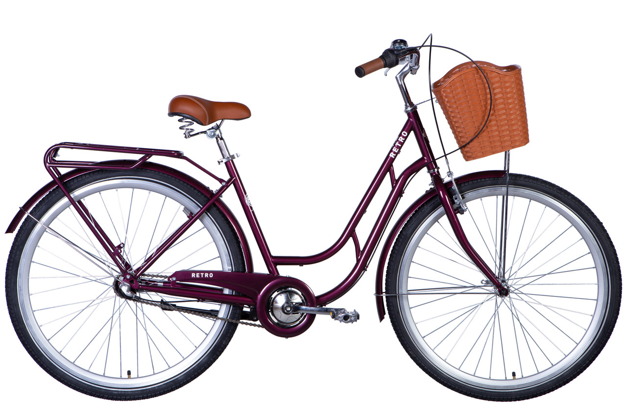 Велосипед 28" Dorozhnik RETRO PH 2024 рама - 19" малиновий