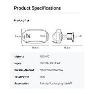 Автомобільний тримач для телефона з бездротовою зарядкою BASEUS LightChaser Series Triple-Coil (чорний), фото 8