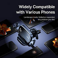 Автомобільний тримач для телефона з бездротовою зарядкою BASEUS LightChaser Series Triple-Coil (чорний), фото 3