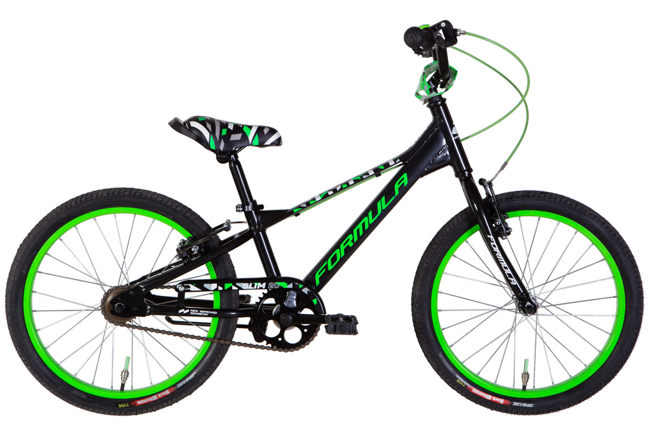 Велосипед 20" Formula SLIM Vbr 2024 рама - 10" чорно-зелений