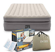 Intex Велюр матрац 64164 NP (1) розмір 152х203х51 см, вбудований електронасос 220V, двоспальний