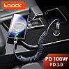 Кабель Спіральний Toocki Type-C – Type-C PD 100W (20V/5A) LED дисплей швидка зарядка 1,8м Grey, фото 7