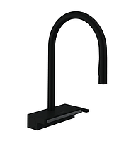 Змішувач для кухонної мийки з висувним душем HANSGROHE AQUNO SELECT M81 73831670, чорний матовий