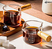 Молочник для кави еспресо 100 мл. Approx straight скляний із ручкою прозорий джаг Скло