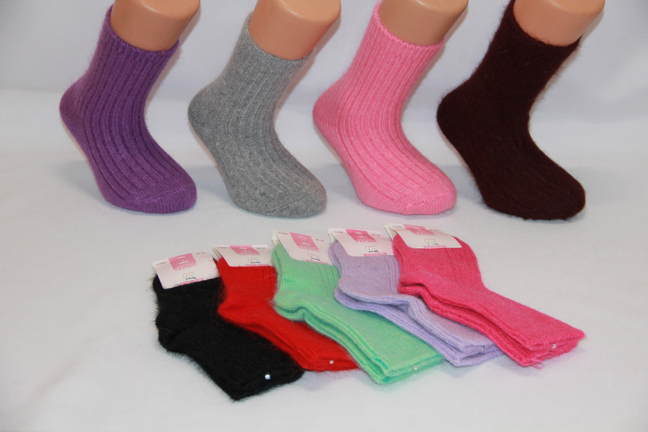 Дитячі шкарпетки з ангори КОРОНА С3582-1 26-30 темні асорті, фото 1