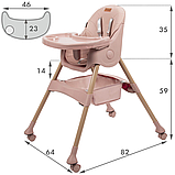 Стільчик для годування Kidwell KARIMI Pink, фото 4