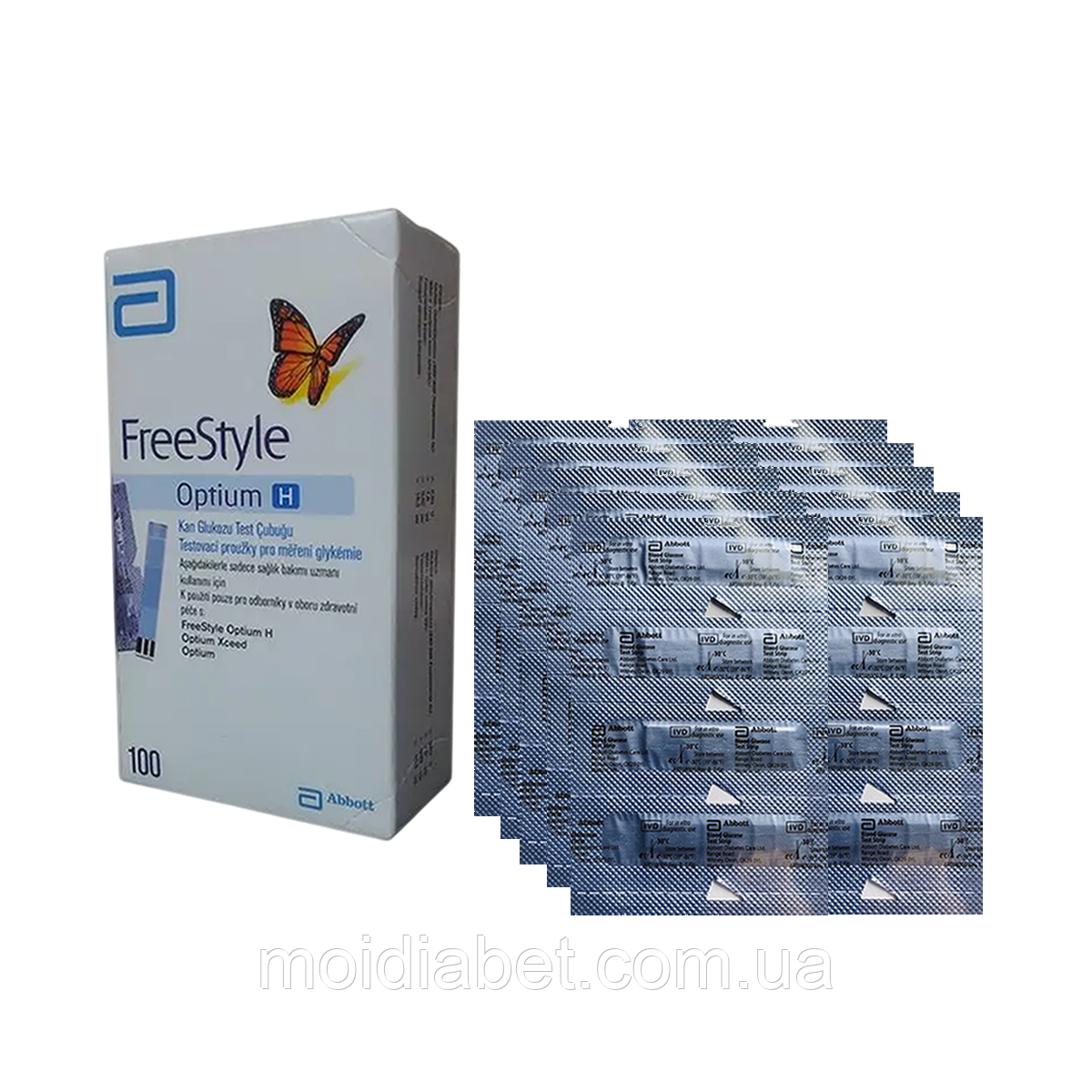 Тест смужки FreeStyle Optium H 100 — 1000 штук
