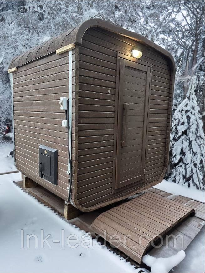 Баня ЛНК Квадро 200*240*255см модульна з пічкою на дровах