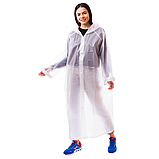 Дощовик жіночий чоловічий плащ, плащ накидка від дощу, чоловічий жіночий дощовик на кнопках Hechpro 1030 білий, фото 7