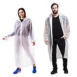 Дощовик жіночий чоловічий плащ, плащ накидка від дощу, чоловічий жіночий дощовик на кнопках Hechpro 1030 білий, фото 6