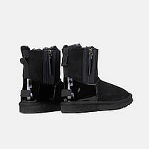 Зимові Жіночі Черевики UGG Mini Double Zip Black Lacquer / УГГ Міні Дабл Зіп Лакер Чорні, фото 6