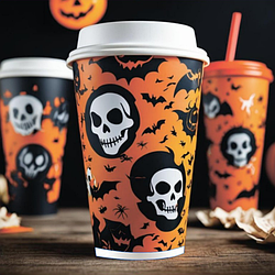 Стакан двошаровий та кришка Halloween