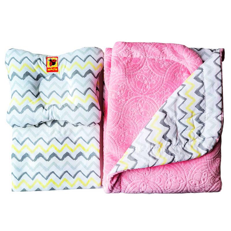 Гр Набір МС 110612-09 "Bed Set Newborn" Сонечко рожеве: подушка, ковдра, простирадло (2) "Масік", фото 1