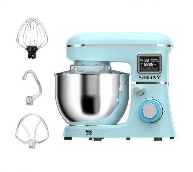 Кухонна машина комбайн Sokany SK-277 міксер тістоміс міксер Блакитний 1800 Вт, фото 1